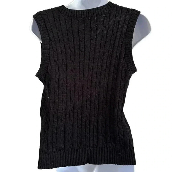 Love Tree sweater vest women's size Large cable knit black - Picture 4 of 11